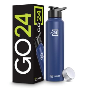 Go24 pexpo Stainless Steel Water Bottle Chromo Denim Blue 950ml